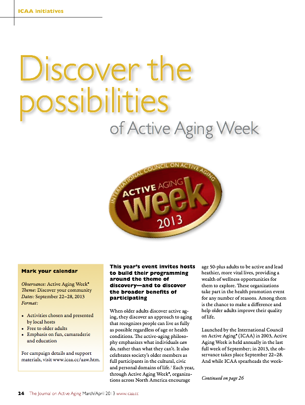 Discover the possibilities of Active Aging Week