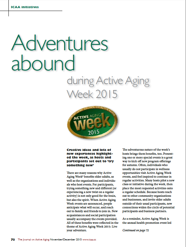 Adventures abound during Active Aging Week 2015